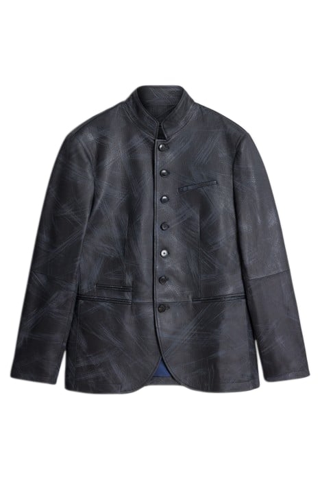 SLIM FIT MULTI BUTTON CLOSURE SOFT JACKE DUSTY BLUE 2