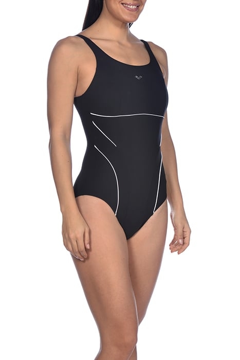 W DANA U BACK ONE PIECE BLACK-WHITE 4