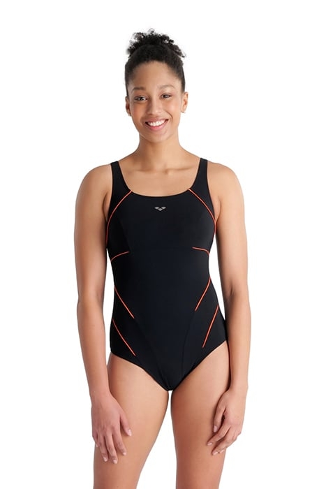 W JEWEL ONE PIECE BLACK-PEONIA RED 1