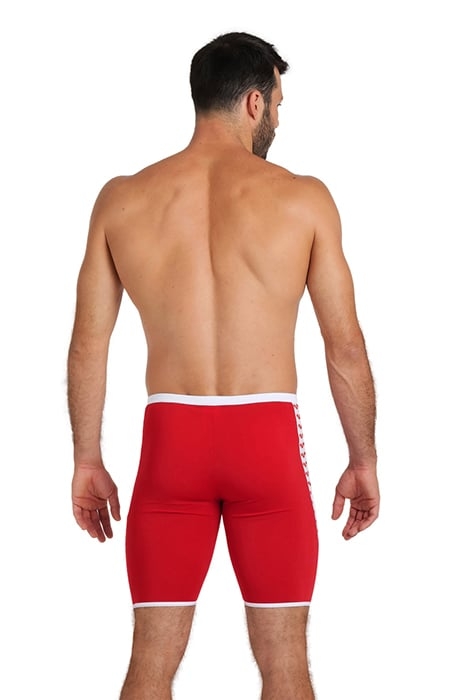 MEN'S ARENA ICONS SWIM JAMMER SOLID RED-WHITE 2