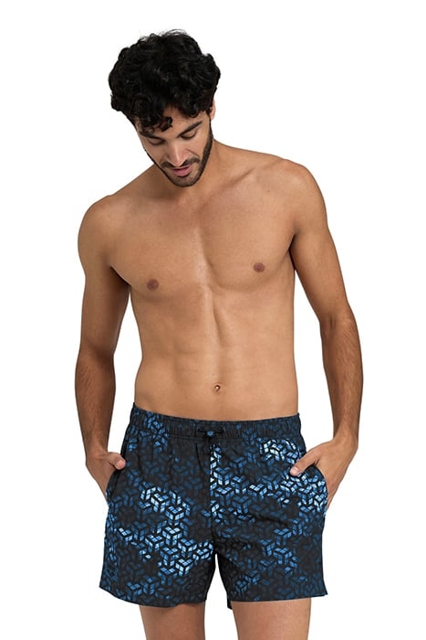 MEN'S ARENA EVO BEACH SHORT AO BLACK-TURQUOISE-MULTI 1