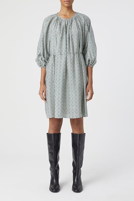 SHORT BELTED DRESS FERN GREEN 1