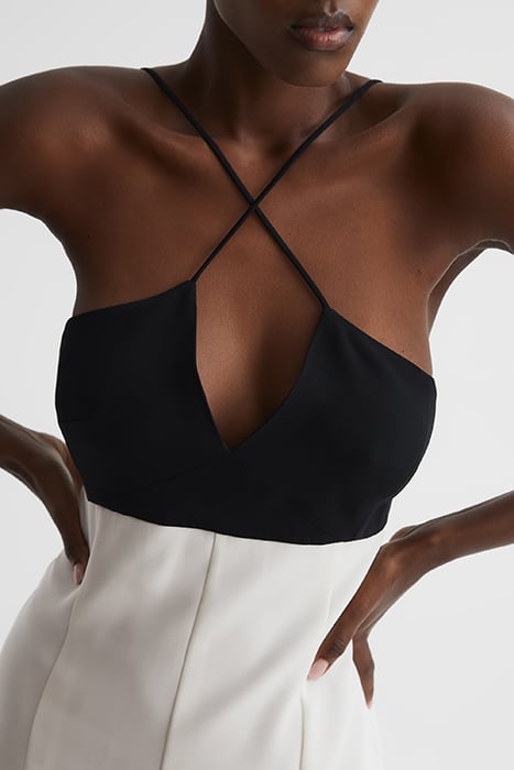 TRINA-COL DRESS BLACK/WHITE 5