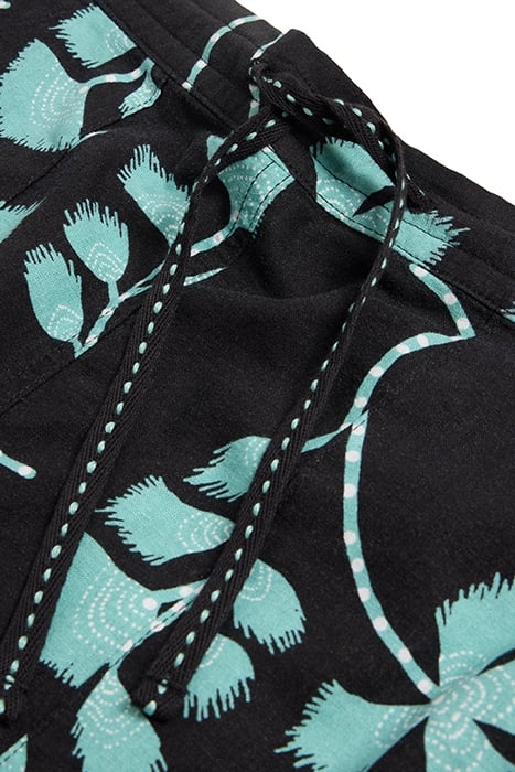 ELLE LINEN BLEND SKIRT BLACK PRINTED 4