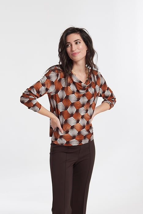TOP WITH FLOWING NECKLINE RUSSET ORANGE 3