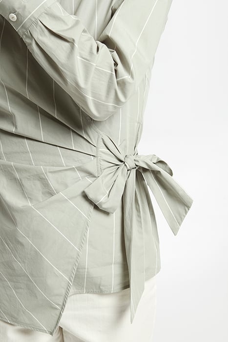 DIPLOMATIC STRIPE POPLIN DOUBLE BREASTED TIE CHIAR SHIRT GRA 4