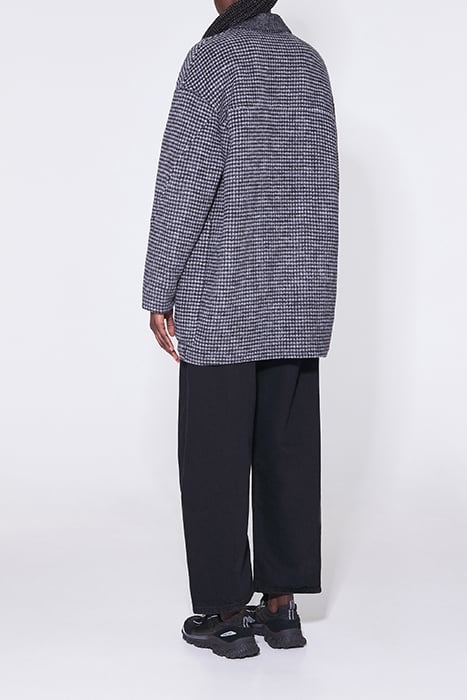 BLACK CHECKED DOUBLE-FACE COAT 2