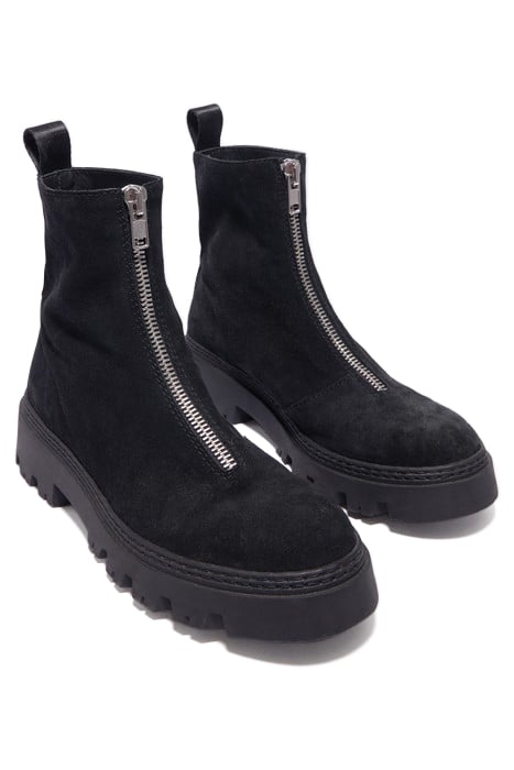 BLACK SPLIT LEATHER ANKLE BOOT 2