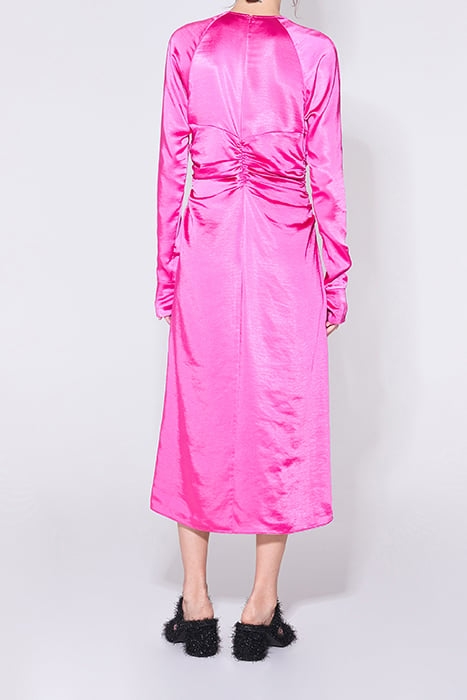 FUCHSIA SATIN MIDI DRESS 2