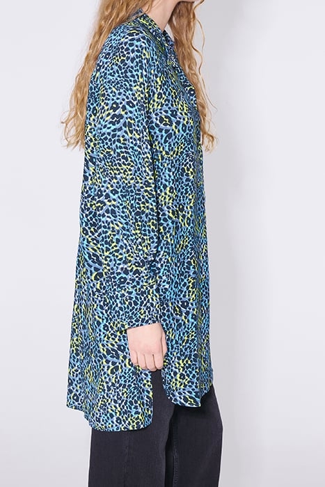 BLUE LEOPARD PRINT FLOWY BLOUSE 4