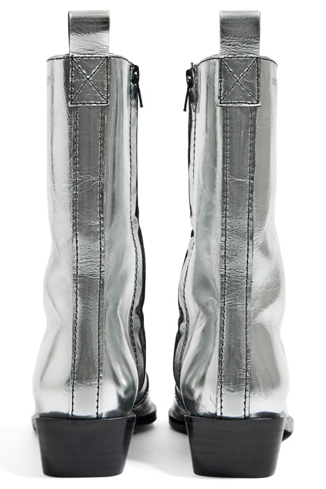 SILVER LEATHER COWBOY BOOT 3