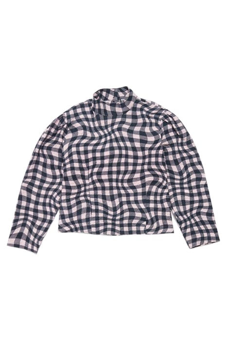 PINK VICHY LIQUID BOXY BLOUSE 3