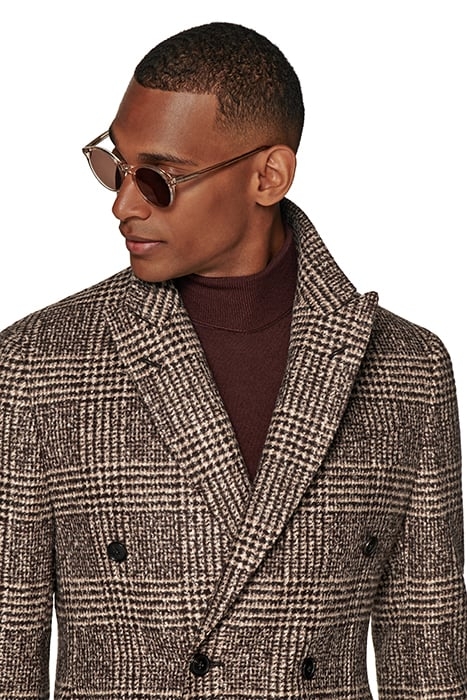 BROWN CHECKED OVERCOAT 6