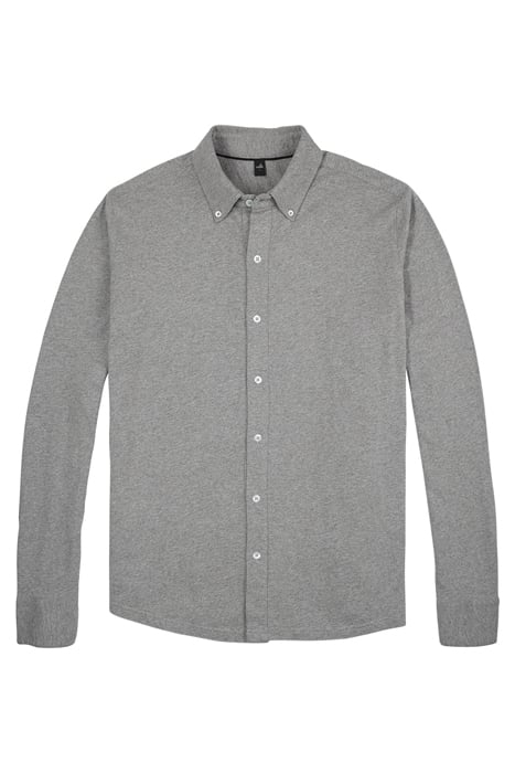 FLEMING | JERSEY BUTTON-DOWN SHIRT MID GREY MELANGE 1