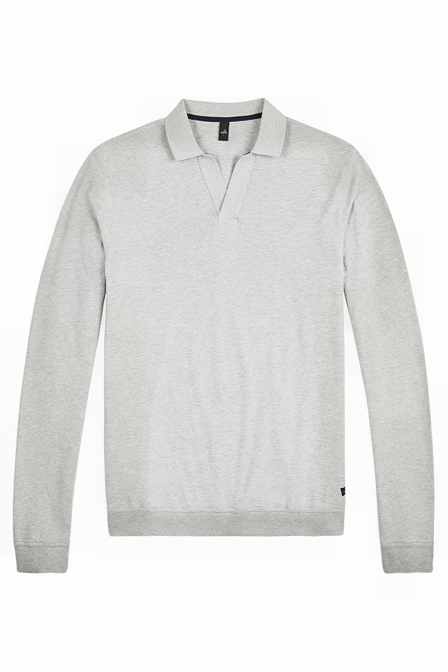 BARNETT | LONGSLEEVE RETRO POLOSHIRT LIGHT GREY MELANGE 1