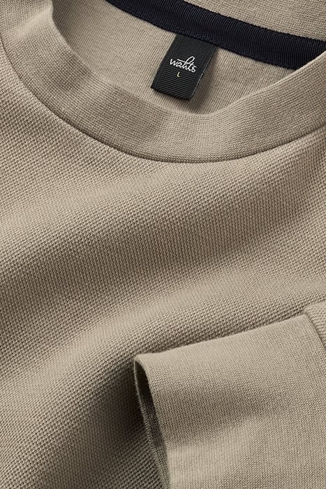 CAMPBELL | DOUBLE FACE PIQUÉ SWEATER SLATE BEIGE 2