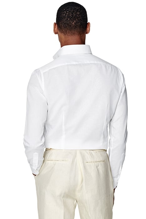 WHITE ONE PIECE COLLAR EXTRA SLIM FIT SHIRT 2