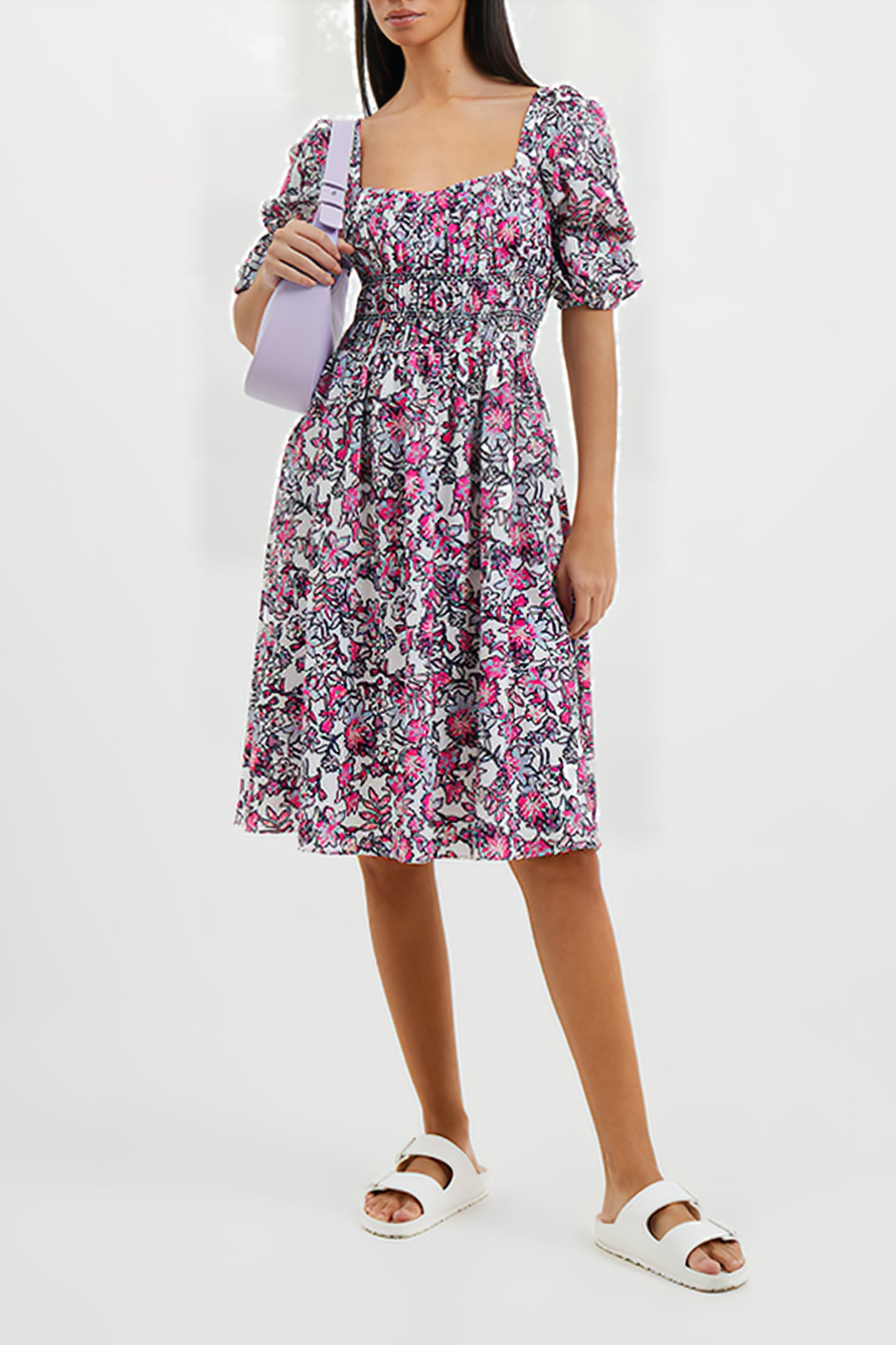 FOTINI VERONA DRESS PUFF SLEEV WHITE 1