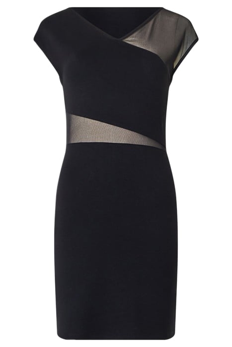 LULA PONTE MESH MIX BODYCON DR BLACK 4