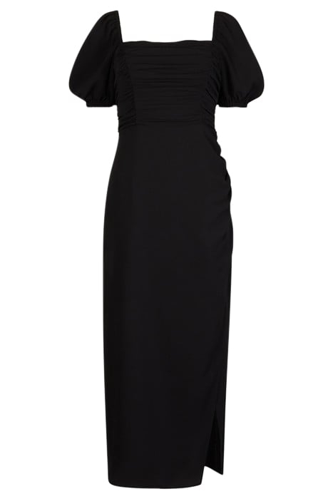 AFINA VERONA RUCHED MIDI DRESS BLACK 4