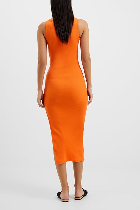RASSIA COTTON SLACK NECK DRESS ORANGE 3