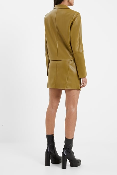 CROLENDA PU CROPPED BLAZER BROWN 3