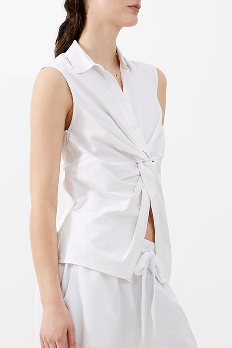 AOFIE LINEN TWIST FRONT SHIRT WHITE 3