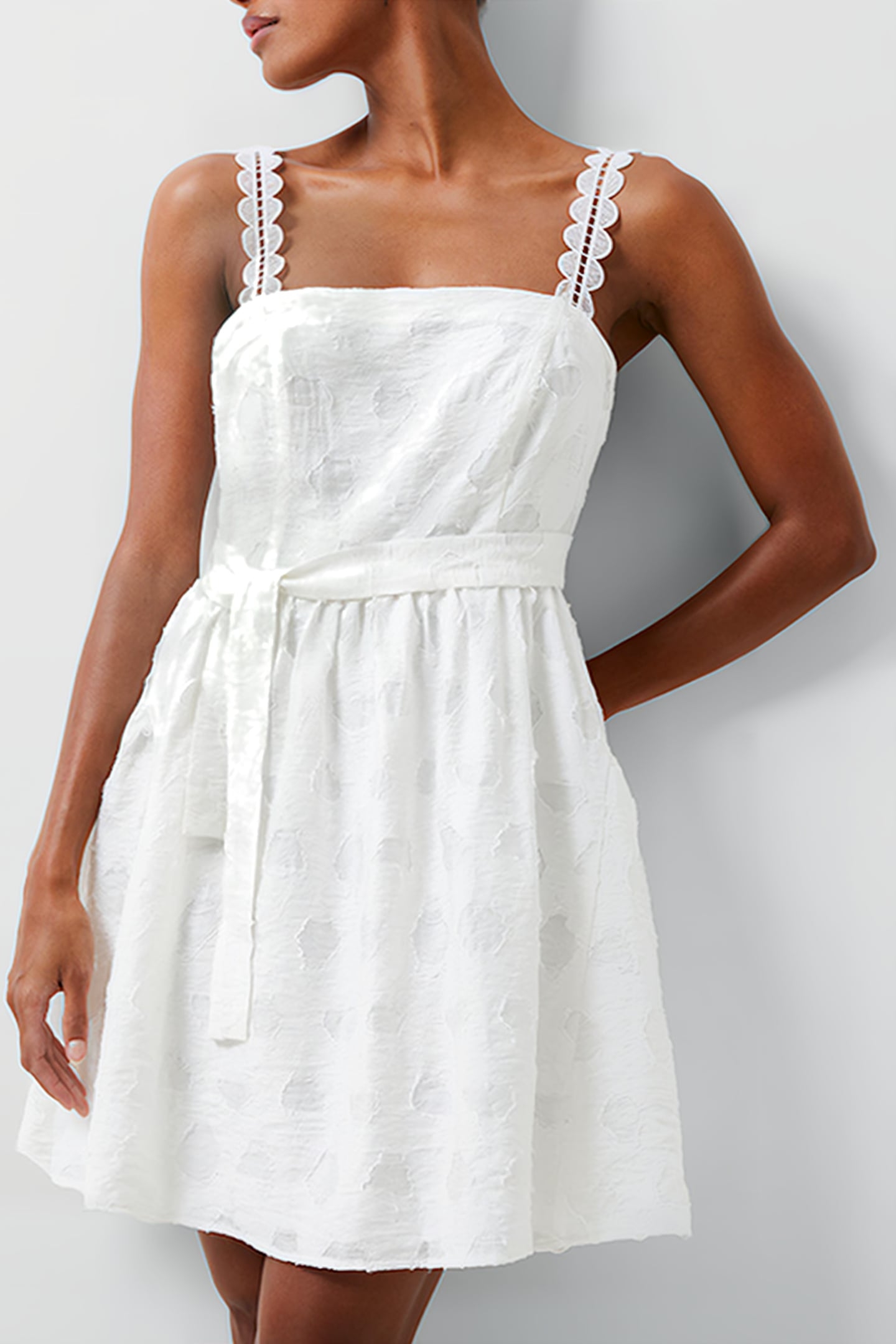 FREYA ORGANZA BURNOUT DRESS WHITE 1