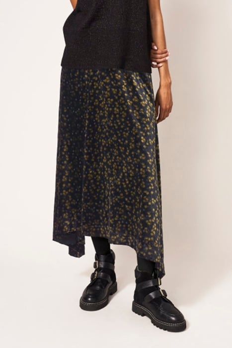 ISABELLE DEVORE VELVET SKIRT GREY 1