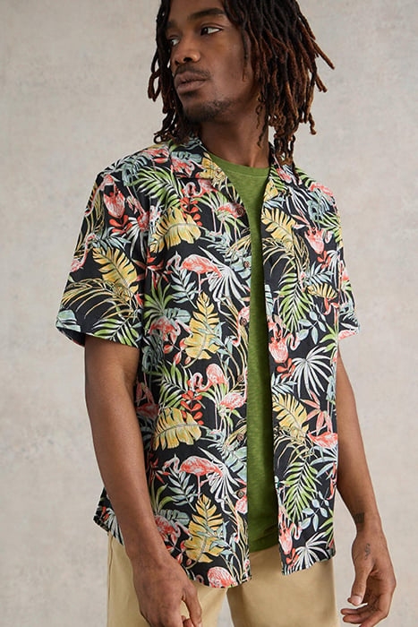 FLAMINGO PRINTED  SHIRT BLACK PRINTED 1