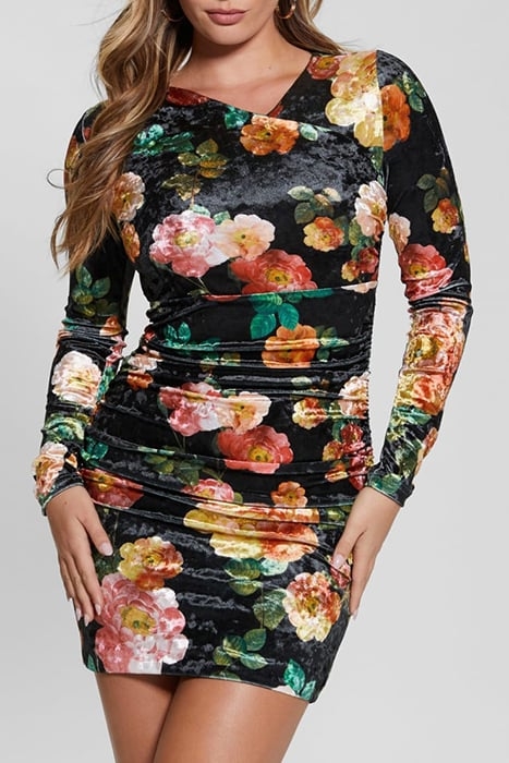 LS TESS VELVET DRESS PEONY CHARM PRINT BL 1