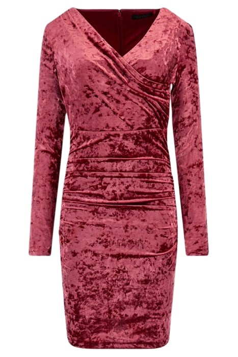 LS TESS VELVET DRESS TAHITI RED 4