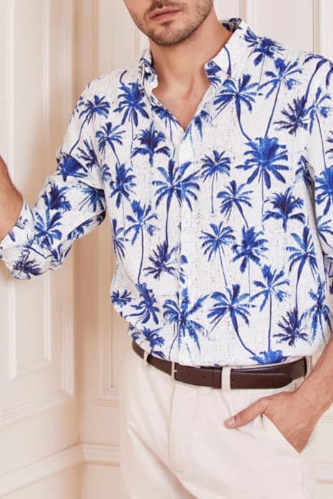 JOE COLLAR NOTCHE BLUE PALM CASUAL SHIRT PRINT 5