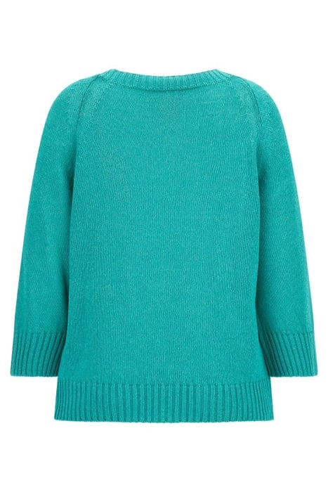 ALDEBARAN / SLEEVE POMPOM GREEN KNITTED SWEATER MULTI 2