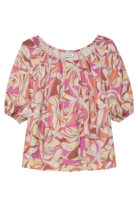 OFF-SHOULDER PUFF SLEEVE TOP COPPER 3