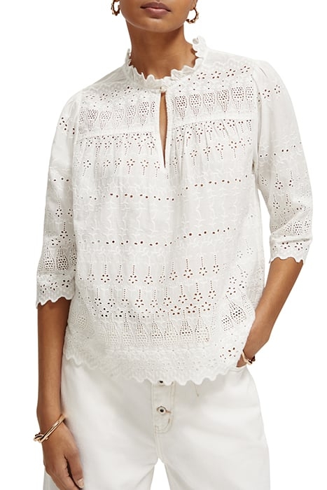 BRODERIE ANGLAISE TOP OFF WHITE 1