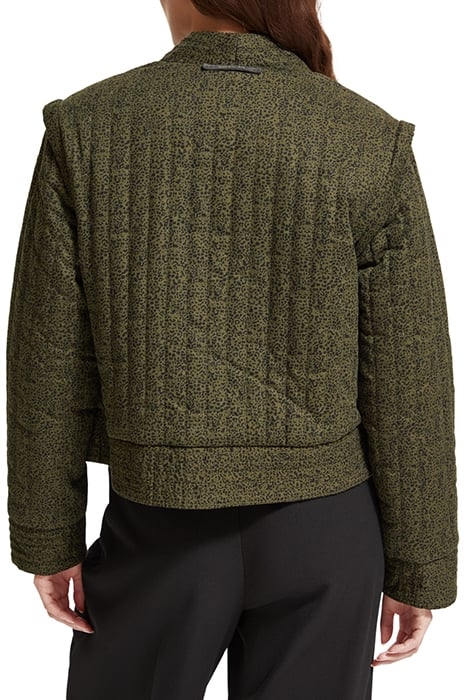 QUILTED REVERSIBLE JACKET LEOPARD SPOT GREEN 2