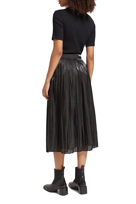 PLEATED HIGH RISE MAXI SKIRT EVENING BLACK 3