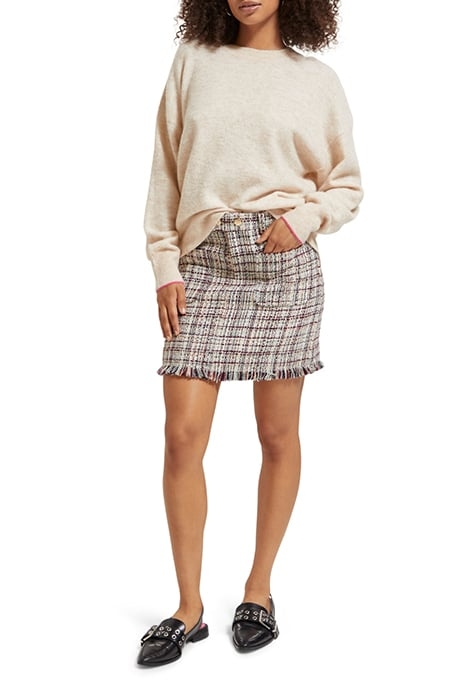 FUZZY CREW NECK PULLOVER SAND MELANGE 3