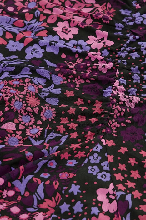 JESSY MIDI SKIRT BLACK/BUBBLE GUM PIN 4