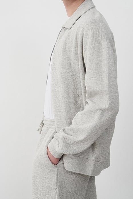 LONG-SLEEVE ZIP-NECK SWEATSHIRT GRIS CHINE 5