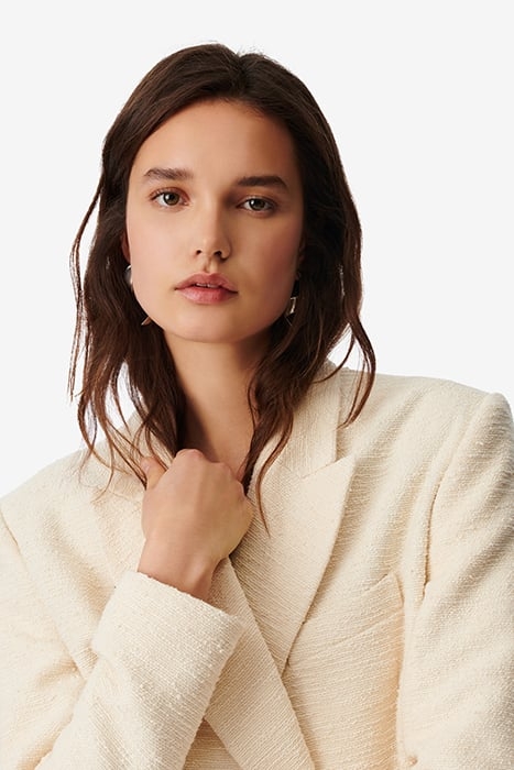 REMYA DOUBLE BREASTED COAT IN ECRU 5