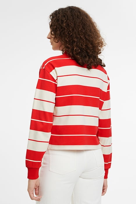 TACNA CROPPED POLO LONGS SLEEVE SHIRT TRUE RED / WHITECAP GR 2