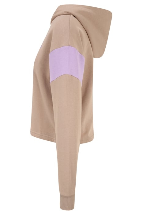 TREVI BLOCKED CROPPED HOODY MOCHA MERINGUE-VIOLA 6