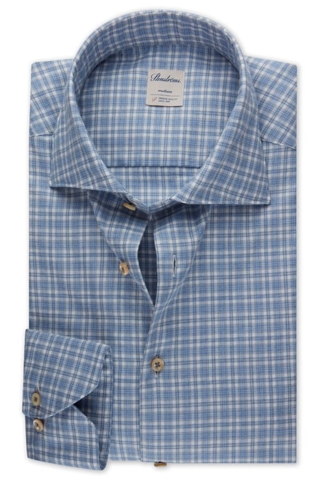 SLIMLINE/90, RC CUFF LIGHT BLUE CHECK 1