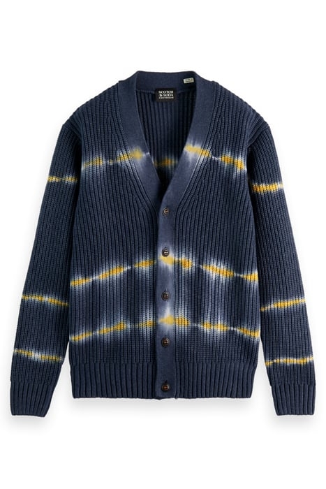 COTTON-BLEND TIE-DYED RIB KNIT CARDIGAN COMBO C 4