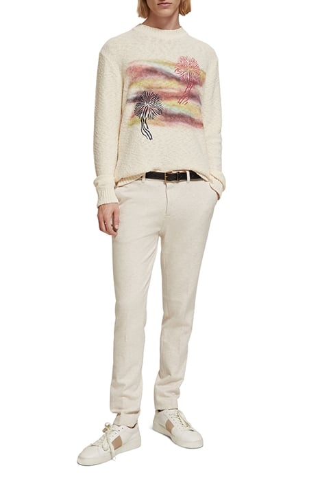 MOTT - SUPER SLIM-FIT YARN-DYED KNITTED CHINO STONE MELANGE 4