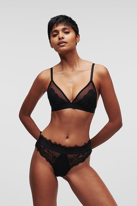 LACE TRIANGLE BRA BLACK 1