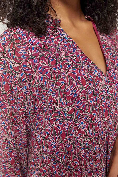 RISOTA - FUCHSIA DRESS WITH ROMANTIC FOLIAGE PRINT IN RECYCL 5