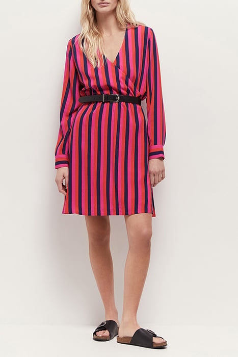 ROSA - NASTURTIUM WRAP DRESS WITH GRAPHIC LINES 2